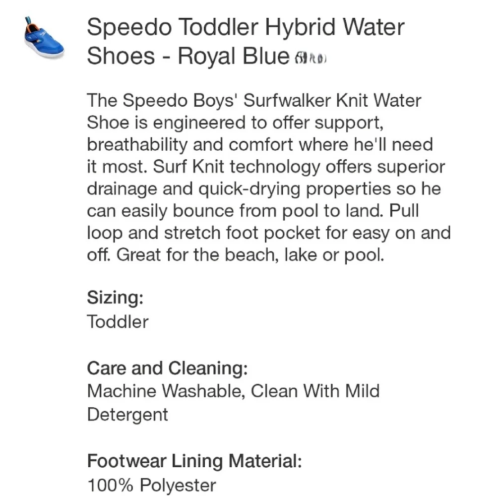 Speedo Toddler Hybrid Water Shoes